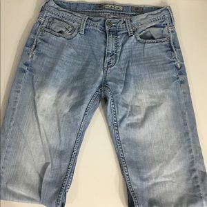 Men’s Distressed Buckle Carter Bootcut Jeans 33x34